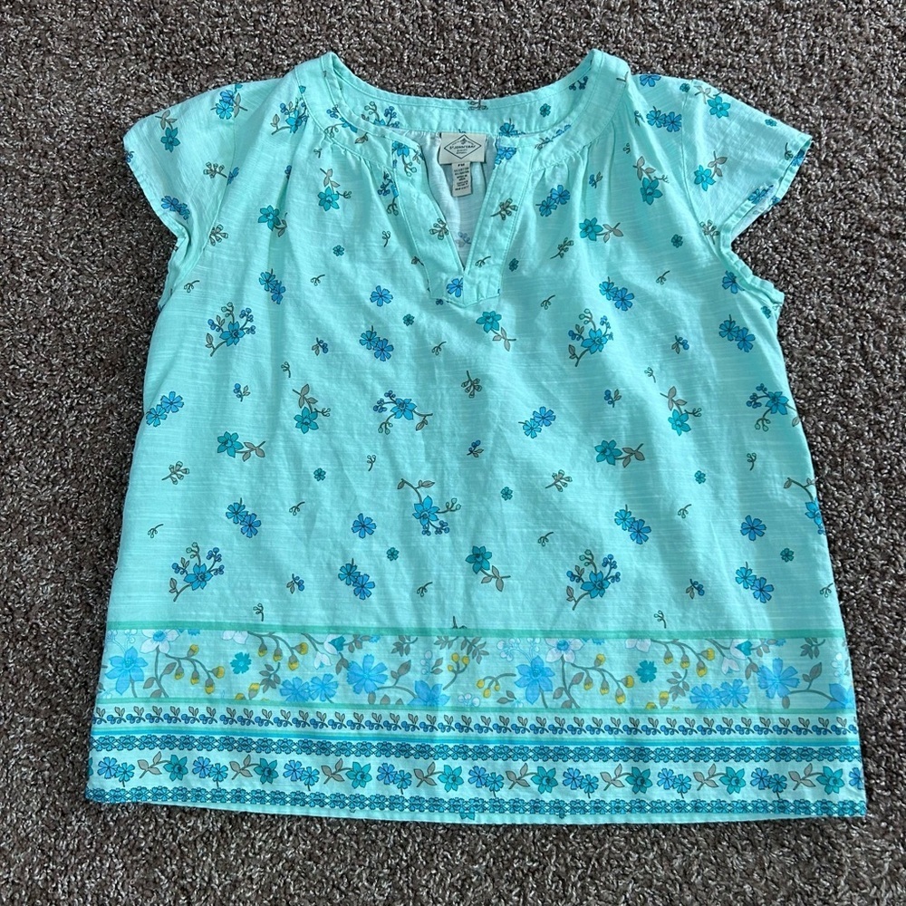 St. John's Bay Aqua Floral‎ Blouse